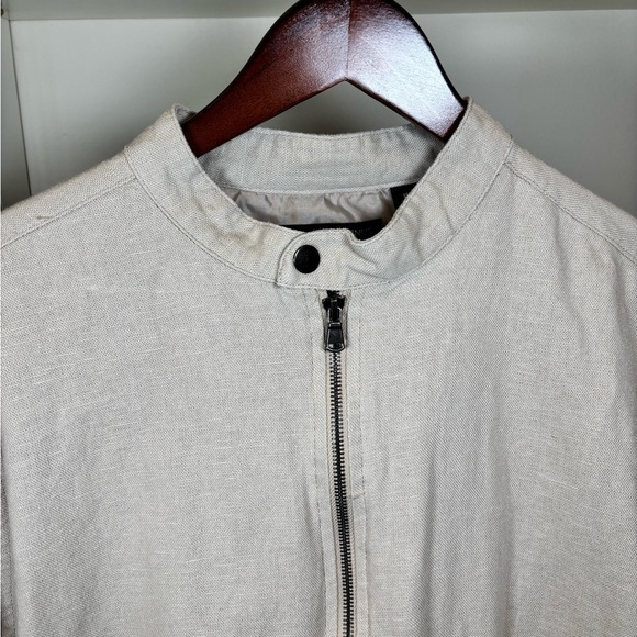 Cotton-Linen Bomber Jacket Saks Fifth Avenue Size L - Picture 2 of 7